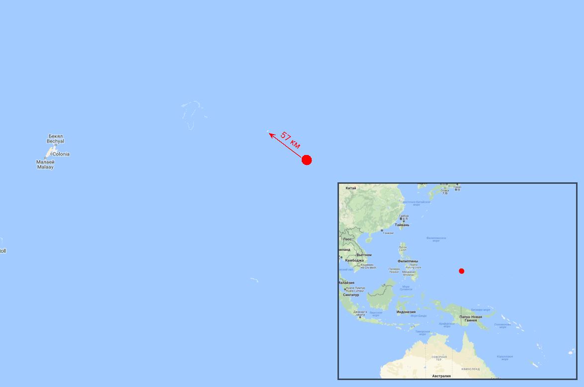 Землетрус в східній частині Каролінських островів, Мікронезія
